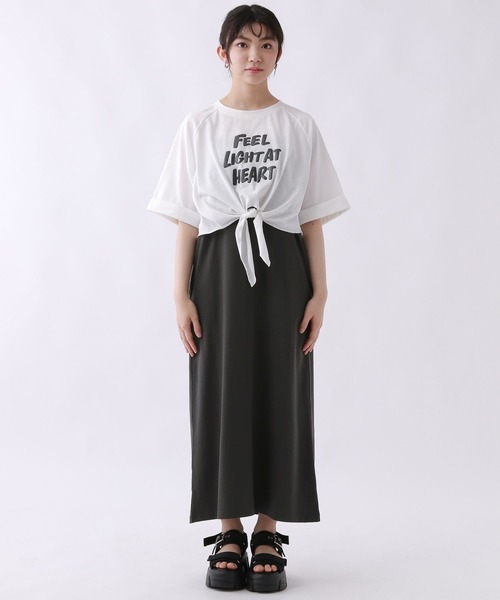 repipi armario（レピピ アルマリオ）の「☆セットアイテム☆フロントノットワンピース（ワンピース・キッズ・スミクロ/ライム/グレー・SMALL/MEDIUM/LARGE）」の15枚目の写真