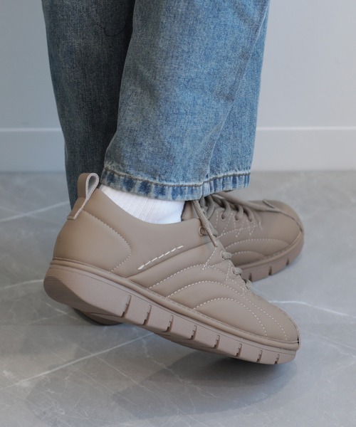 セール】【shoes365】厚くて柔らかい レザースニーカー（スニーカー