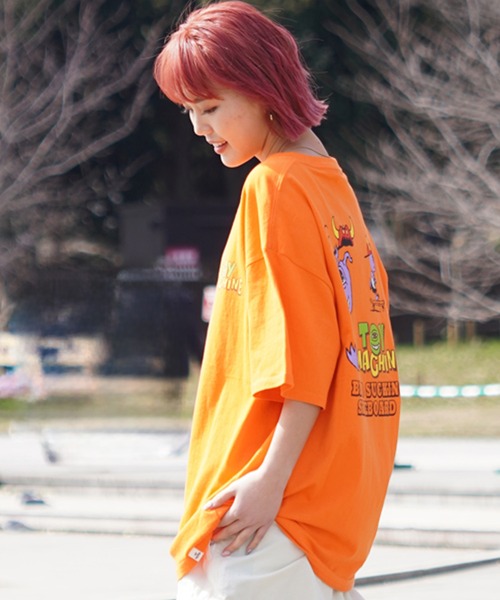 TOY　MACHINE（トイ　マシーン）の「TOY MACHINE/トイマシーン Tシャツ オーバーサイズ DESI LTD MTMSEST14（Tシャツ/カットソー・レディース・ブラック/オレンジ/ホワイト・M/L）」の5枚目の写真