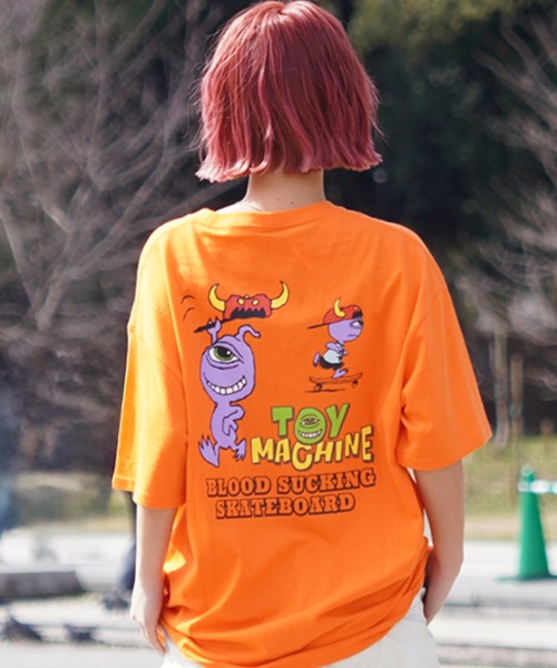 TOY　MACHINE（トイ　マシーン）の「TOY MACHINE/トイマシーン Tシャツ オーバーサイズ DESI LTD MTMSEST14（Tシャツ/カットソー・レディース・ブラック/オレンジ/ホワイト・M/L）」の6枚目の写真