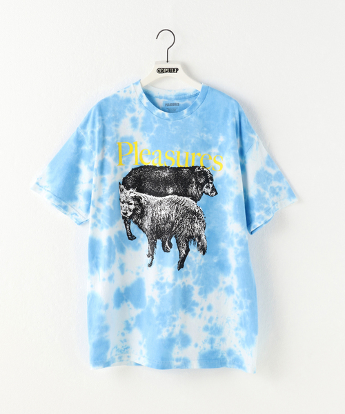 PLEASURES(プレジャー)の「【PLEASURES / プレジャー】WET DOGS T-SHIRT BLUE DYE(Tシャツ/カットソー・メンズ・ブルー系その他・LARGE/MEDIUM)」の1枚目の写真