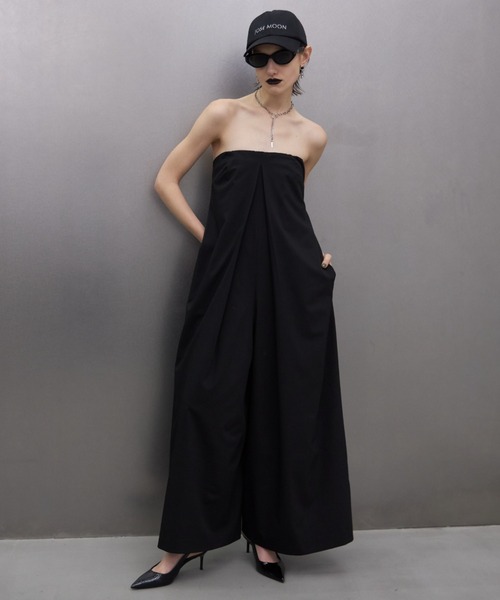 JOSE MOON（ジョゼムーン）の「TACK BARE JUMPSUIT/タックベアジャンプスーツ（つなぎ/オールインワン・レディース・ホワイト/ブラック/グレー・36/38）」の6枚目の写真