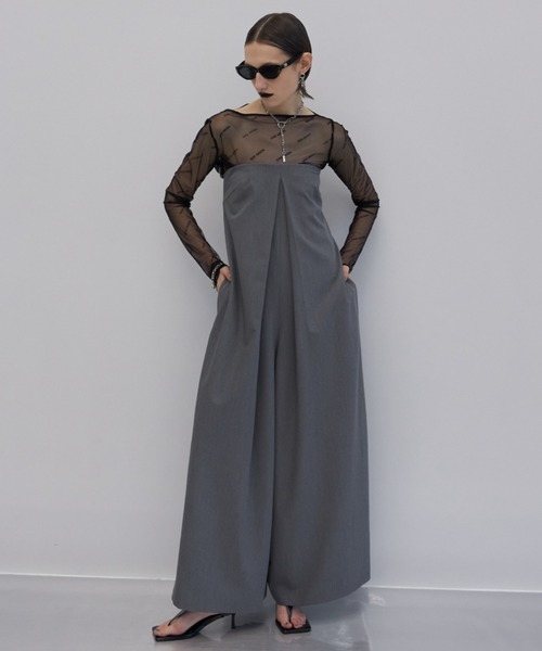 JOSE MOON（ジョゼムーン）の「TACK BARE JUMPSUIT/タックベアジャンプスーツ（つなぎ/オールインワン・レディース・ホワイト/ブラック/グレー・36/38）」の13枚目の写真
