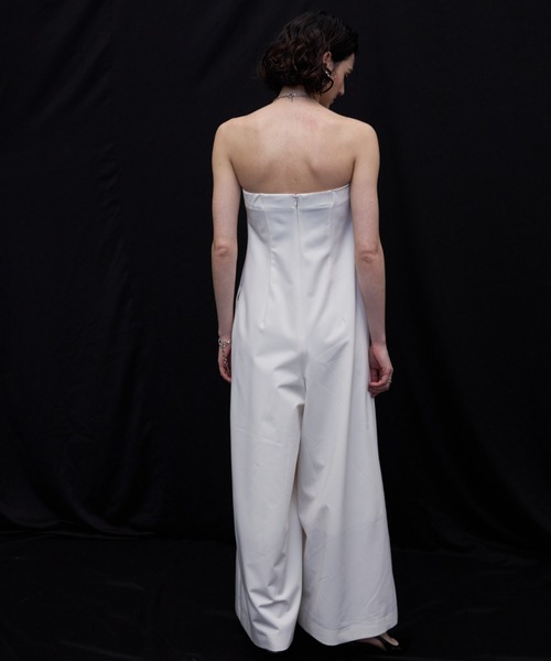 JOSE MOON（ジョゼムーン）の「TACK BARE JUMPSUIT/タックベアジャンプスーツ（つなぎ/オールインワン・レディース・ホワイト/ブラック/グレー・36/38）」の18枚目の写真