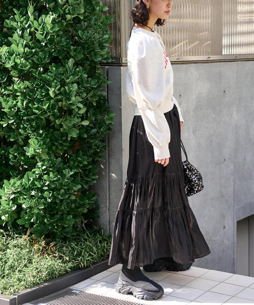 FREE'S MART（フリーズマート）の「◇シャイニーティアードスカート（スカート・レディース・ブルー/ホワイト/ブラック/ブルー系その他/ライトインディゴブルー・SMALL/MEDIUM）」の21枚目の写真