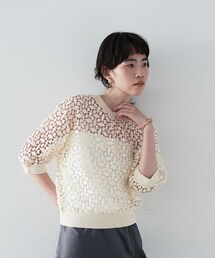 ◆レースクロップドトップス