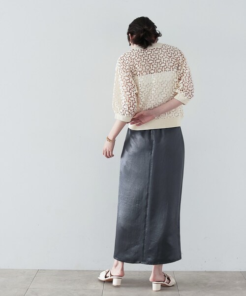 GALLEST（ギャレスト）の「◆レースクロップドトップス（シャツ/ブラウス・レディース・ブラック/ベージュ/オフホワイト・38）」の6枚目の写真