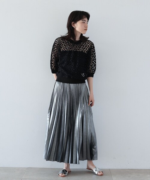 GALLEST（ギャレスト）の「◆レースクロップドトップス（シャツ/ブラウス・レディース・ブラック/ベージュ/オフホワイト・38）」の13枚目の写真