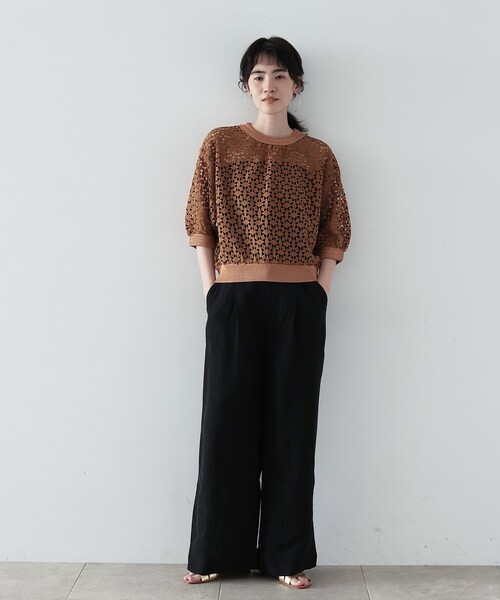 GALLEST（ギャレスト）の「◆レースクロップドトップス（シャツ/ブラウス・レディース・ブラック/ベージュ/オフホワイト・38）」の14枚目の写真