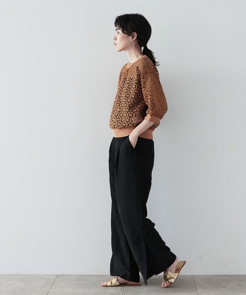 GALLEST（ギャレスト）の「◆レースクロップドトップス（シャツ/ブラウス・レディース・ブラック/ベージュ/オフホワイト・38）」の15枚目の写真