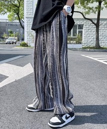 〈2025SS新柄追加〉波柄ルーズパンツ/リラックスワイドパンツ/ユニセックス商品