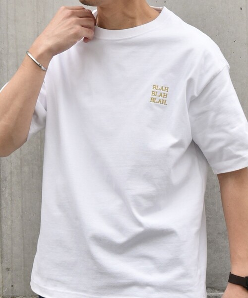 SHIPS any（シップス エニィ）の「【WEB限定】SHIPS any: BLAH BLAH BLAH.ワンポイント 刺繍 ルーズ Tシャツ(ユニセックス)◆（Tシャツ/カットソー・メンズ・ネイビー/ホワイト/ブラック/グレー・SMALL/MEDIUM/LARGE/X-LARGE）」の21枚目の写真