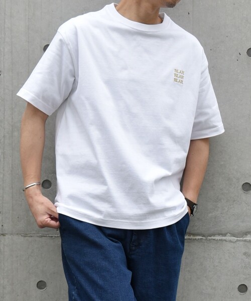 SHIPS any（シップス エニィ）の「【WEB限定】SHIPS any: BLAH BLAH BLAH.ワンポイント 刺繍 ルーズ Tシャツ(ユニセックス)◆（Tシャツ/カットソー・メンズ・ネイビー/ホワイト/ブラック/グレー・SMALL/MEDIUM/LARGE/X-LARGE）」の19枚目の写真