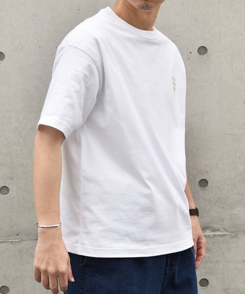 SHIPS any（シップス エニィ）の「【WEB限定】SHIPS any: BLAH BLAH BLAH.ワンポイント 刺繍 ルーズ Tシャツ(ユニセックス)◆（Tシャツ/カットソー・メンズ・ネイビー/ホワイト/ブラック/グレー・SMALL/MEDIUM/LARGE/X-LARGE）」の7枚目の写真