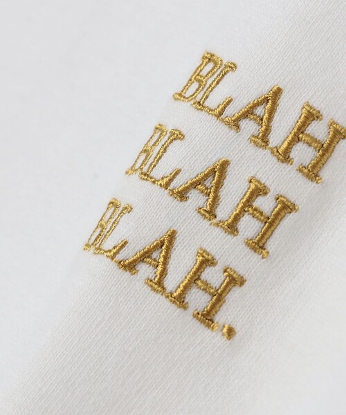 SHIPS any（シップス エニィ）の「【WEB限定】SHIPS any: BLAH BLAH BLAH.ワンポイント 刺繍 ルーズ Tシャツ(ユニセックス)◇（Tシャツ/カットソー・メンズ・ネイビー/ホワイト/ブラック/グレー・SMALL/MEDIUM/LARGE/X-LARGE）」の5枚目の写真