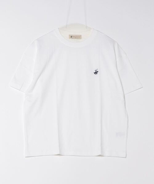 BEVERLY HILLS POLO CLUB(ビバリーヒルズポロクラブ)の「【BEVERLY HILLS POLO CLUB/ビバリーヒルズポロクラブ】ワンポイント刺繍Tシャツ(Tシャツ/カットソー・レディース・オフホワイト/サックスブルー/スミクロ/ネイビー/グリーン/ピンク・MEDIUM/LARGE)」の20枚目の写真