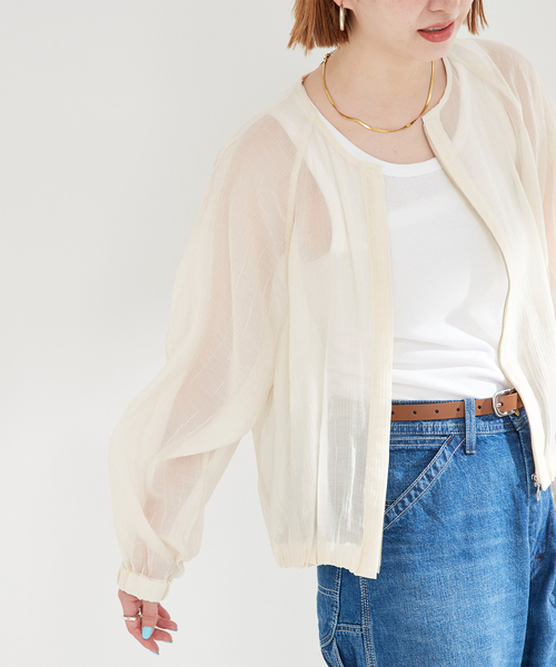 B.C STOCK（ベーセーストック）の「シアーブルゾン（ブルゾン・レディース・カーキ/ブラック/アイボリー・FREE）」の22枚目の写真