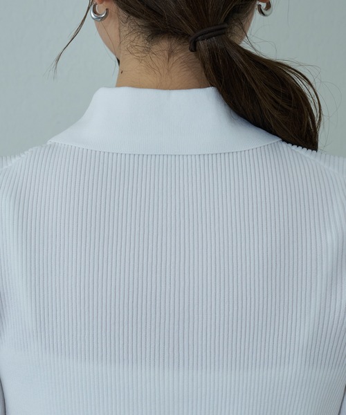 COLONY 2139（コロニートゥーワンスリーナイン）の「エステルヤーン半袖衿付きWジップトップス（カーディガン/ボレロ・レディース・ブラック/ホワイト/ライトグレー・FREE）」の10枚目の写真