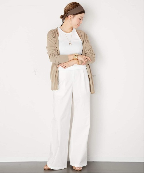 ドゥーズィエムクラス ホワイト リネン フレアパンツ Deuxieme Classe  