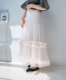 AS KNOW AS plus | ◎フリルチュールロングスカート(スカート)