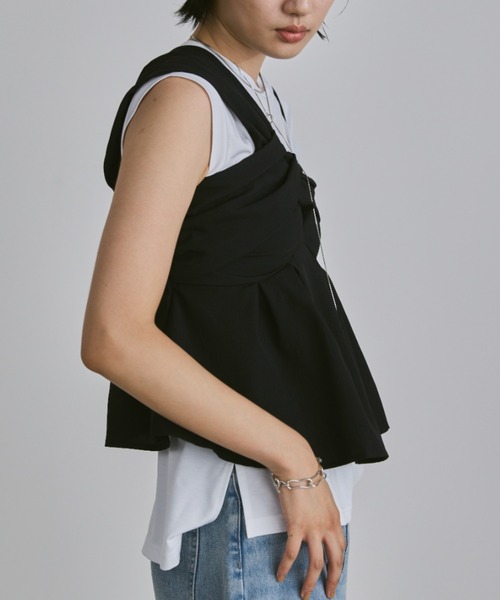 Aunt Marie's（アントマリーズ）の「フロントツイストアシメキャミ/ビスチェ（ベスト・レディース・ブラック/ホワイト・FREE）」の21枚目の写真