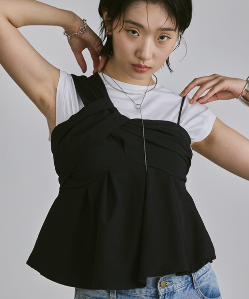 Aunt Marie's（アントマリーズ）の「フロントツイストアシメキャミ/ビスチェ（ベスト・レディース・ブラック/ホワイト・FREE）」の19枚目の写真