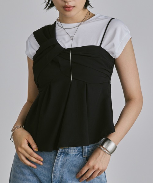 Aunt Marie's（アントマリーズ）の「フロントツイストアシメキャミ/ビスチェ（ベスト・レディース・ブラック/ホワイト・FREE）」の16枚目の写真