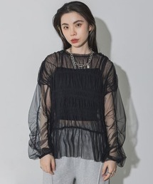 JEANASIS | チュールギャザー2WAYプルオーバー/121917(Tシャツ/カットソー)