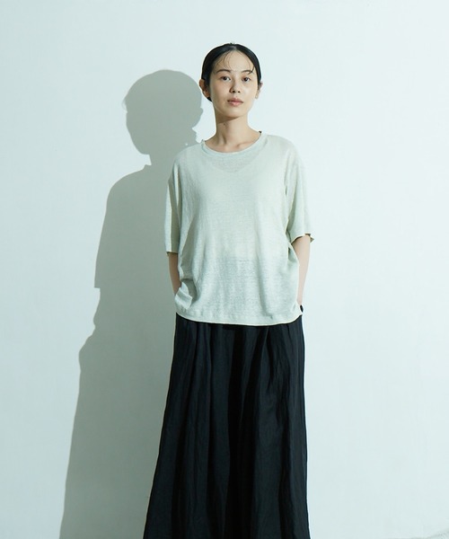 IKKUNA（イクナ）の「oversized t-shirt II（Tシャツ/カットソー・レディース・ライラック/キナリ/グリーン系その他・1）」の2枚目の写真