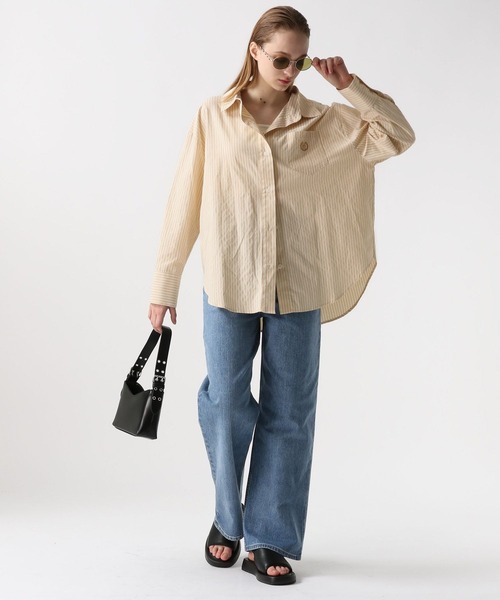 FOREVER 21（フォーエバー トゥエンティーワン）の「【2024SS】ストライプカラーシャツ（シャツ/ブラウス・レディース・イエロー/グリーン/ピンク/ブルー・FREE）」の7枚目の写真