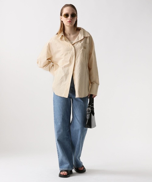 FOREVER 21（フォーエバー トゥエンティーワン）の「【2024SS】ストライプカラーシャツ（シャツ/ブラウス・レディース・イエロー/グリーン/ピンク/ブルー・FREE）」の5枚目の写真