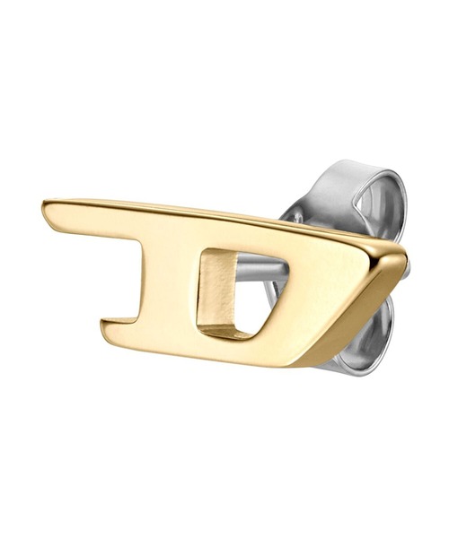 DIESEL ピアス ゴールド 片耳 DX1520 DX1520 Gold-tone Stainless steel stud earring｜ゴールド