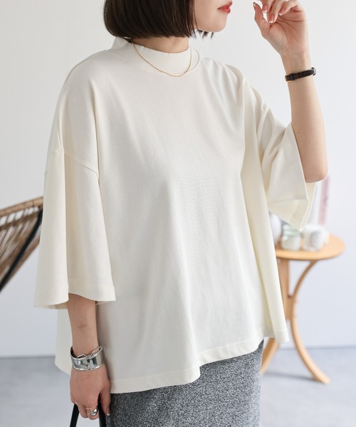 ap retro(アプレトロ)の「ビッグシルエットTシャツ(Tシャツ/カットソー・レディース・イエロー/ブラック/アイボリー・MEDIUM)」の2枚目の写真