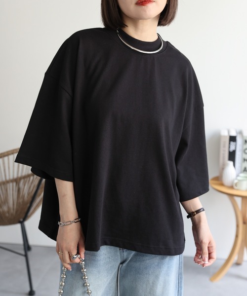 ap retro(アプレトロ)の「ビッグシルエットTシャツ(Tシャツ/カットソー・レディース・イエロー/ブラック/アイボリー・MEDIUM)」の1枚目の写真