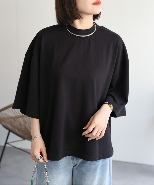 ap retro(アプレトロ)の「ビッグシルエットTシャツ(Tシャツ/カットソー・レディース・イエロー/ブラック/アイボリー・MEDIUM)」の15枚目の写真