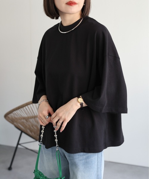 ap retro(アプレトロ)の「ビッグシルエットTシャツ(Tシャツ/カットソー・レディース・イエロー/ブラック/アイボリー・MEDIUM)」の16枚目の写真
