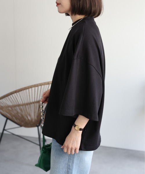 ap retro(アプレトロ)の「ビッグシルエットTシャツ(Tシャツ/カットソー・レディース・イエロー/ブラック/アイボリー・MEDIUM)」の18枚目の写真