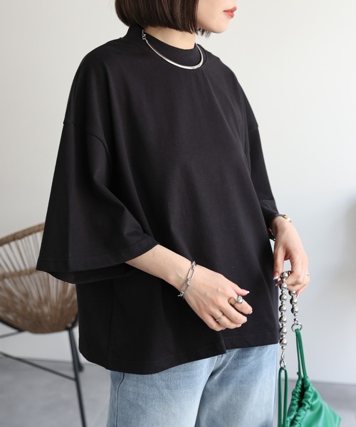 ap retro(アプレトロ)の「ビッグシルエットTシャツ(Tシャツ/カットソー・レディース・イエロー/ブラック/アイボリー・MEDIUM)」の20枚目の写真