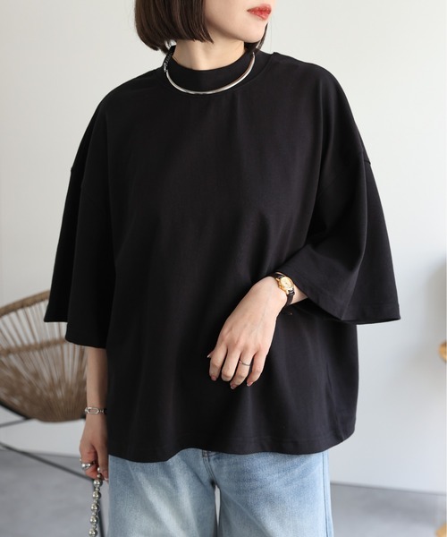 ap retro(アプレトロ)の「ビッグシルエットTシャツ(Tシャツ/カットソー・レディース・イエロー/ブラック/アイボリー・MEDIUM)」の22枚目の写真