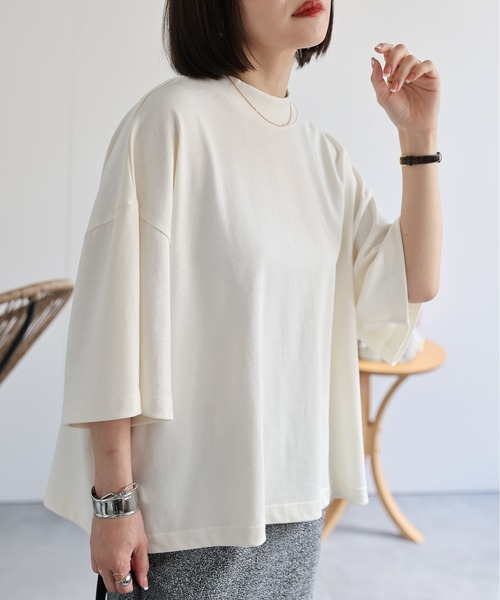 ap retro(アプレトロ)の「ビッグシルエットTシャツ(Tシャツ/カットソー・レディース・イエロー/ブラック/アイボリー・MEDIUM)」の4枚目の写真