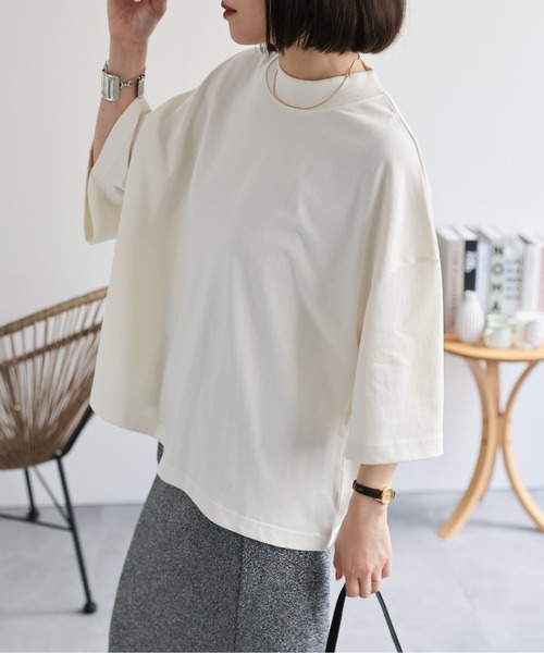 ap retro(アプレトロ)の「ビッグシルエットTシャツ(Tシャツ/カットソー・レディース・イエロー/ブラック/アイボリー・MEDIUM)」の7枚目の写真