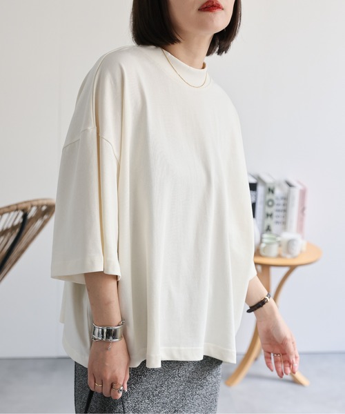ap retro(アプレトロ)の「ビッグシルエットTシャツ(Tシャツ/カットソー・レディース・イエロー/ブラック/アイボリー・MEDIUM)」の9枚目の写真