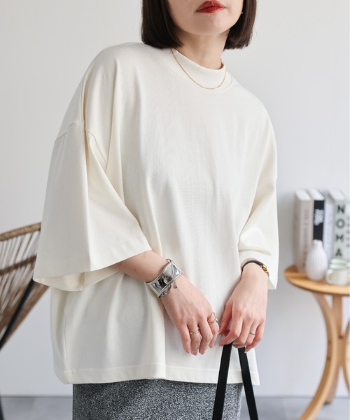 ap retro(アプレトロ)の「ビッグシルエットTシャツ(Tシャツ/カットソー・レディース・イエロー/ブラック/アイボリー・MEDIUM)」の10枚目の写真
