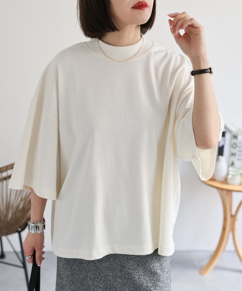 ap retro(アプレトロ)の「ビッグシルエットTシャツ(Tシャツ/カットソー・レディース・イエロー/ブラック/アイボリー・MEDIUM)」の11枚目の写真