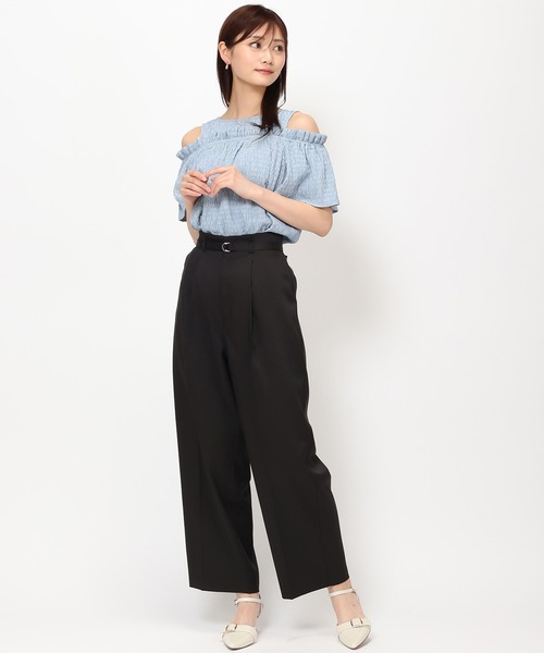 新品【MISCH MASCH/ミッシュマッシュ】スーツ&2wayリボンブラウス◆ セール】□2024春夏新作□肩開きポコポコブラウス/MM428107