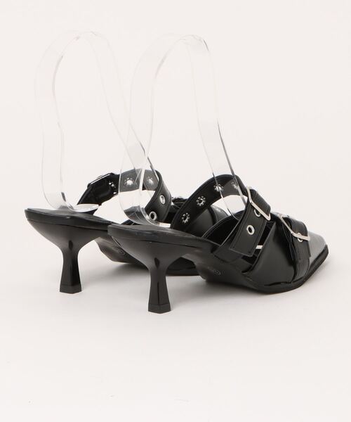 HALEY PESCA（ヘーリーペスカ）の「HALEY PESCA/ポインテッドトゥ　ベルトハイヒールサンダル（サンダル・レディース・シルバー/アイボリー/ブラック・38/36/40）」の4枚目の写真