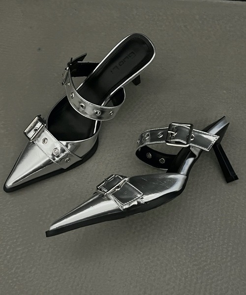 HALEY PESCA（ヘーリーペスカ）の「HALEY PESCA/ポインテッドトゥ　ベルトハイヒールサンダル（サンダル・レディース・シルバー/アイボリー/ブラック・38/36/40）」の11枚目の写真