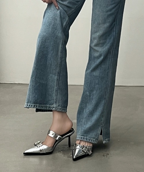 HALEY PESCA（ヘーリーペスカ）の「HALEY PESCA/ポインテッドトゥ　ベルトハイヒールサンダル（サンダル・レディース・シルバー/アイボリー/ブラック・38/36/40）」の12枚目の写真