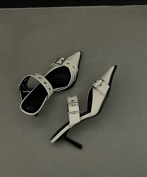 HALEY PESCA（ヘーリーペスカ）の「HALEY PESCA/ポインテッドトゥ　ベルトハイヒールサンダル（サンダル・レディース・シルバー/アイボリー/ブラック・38/36/40）」の17枚目の写真