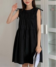 by muni:r | ラブリーシャーリングリボンノースリーブワンピース(ワンピース)